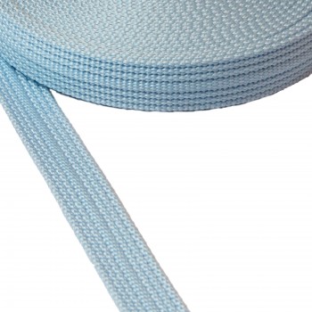 Synthetic webbing  tape in 22mm width and Light Blue Color 5125 - 7,20m
