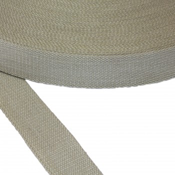 Cotton belt, narrow fabric in 40mm width and beige - Khaki Color 