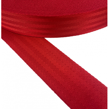 Synthetic  belt, narrow fabric, webbing tape in 47mm width and Red Color