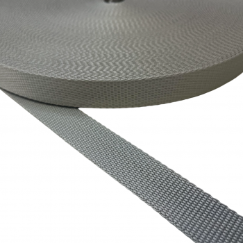 Synthetic tube type strap,  webbing tape in 25mm width and Gray Color