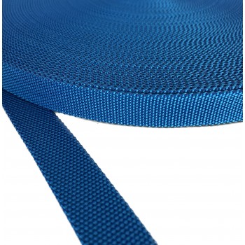 Synthetic  belt, narrow fabric, webbing tape in 25mm width and royal blue Color