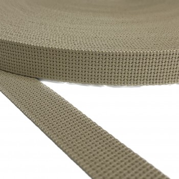 Stiff belt, narrow fabric, webbing tape in 25mm width and Beige Color