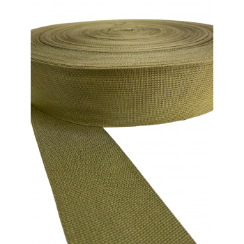 Synthetic soft narrow fabric, webbing tape in 70mm width and Khaki Color