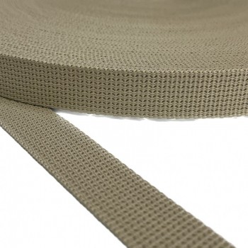 Stiff belt, narrow fabric, webbing tape in 30mm width and Beige Color