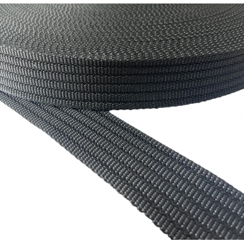 Synthetic narrow fabric, webbing tape, trimming in 40mm width and Black Color