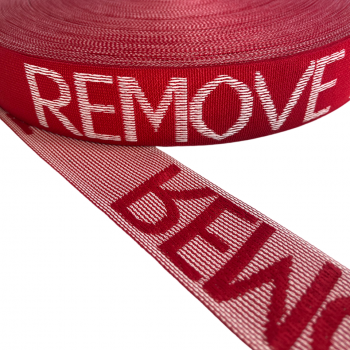 Belt-ribbon synthetic red 'Remove before flight' 50mm