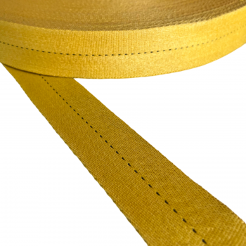 Synthetic belt, narrow fabric, webbing tape in 45mm width and yellow Color