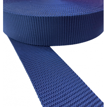 Synthetic belt, narrow fabric, webbing tape in 57mm width and Blue Color