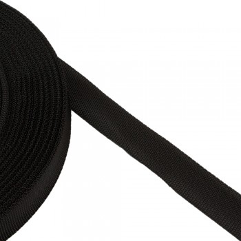 Trimming, webbing tape synthetic 22 mm width in Black color