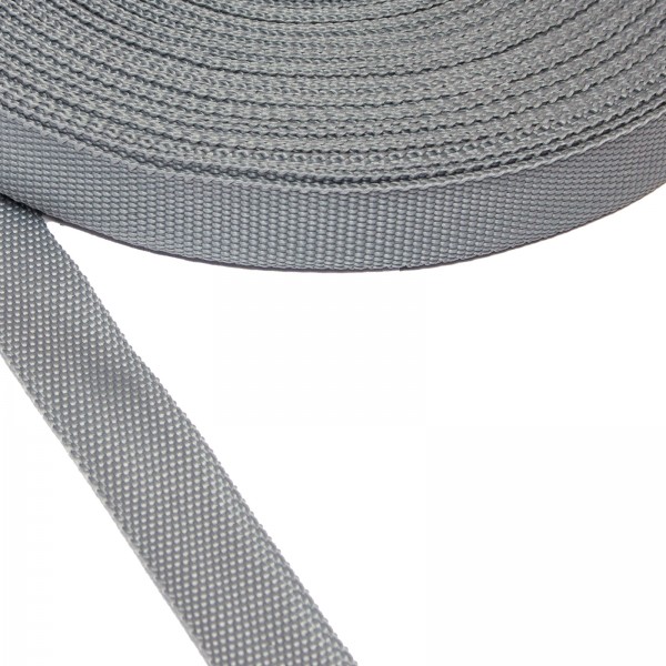 Trimming, webbing tape Polypropylene 22 mm width in grey color