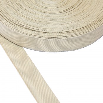 Trimming, webbing tape polypropylene 25 mm width in ecru color