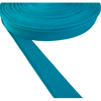 Trimming, webbing tape synthetic 22mm width in Turquoise color