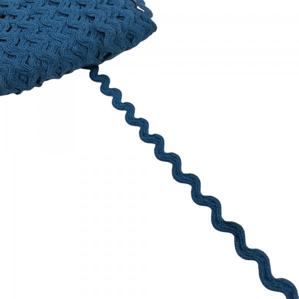 Decorative Narrow Fabric Trimming Zig Zag Synthetic Color Blue Width 5 mm