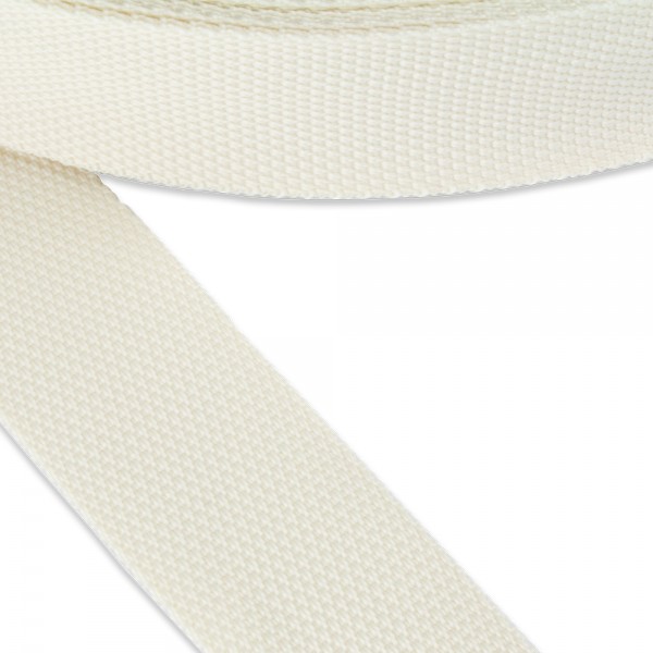 Synthetic  narrow fabric, webbing tape, trimming in 40mm width and Ecru Color
