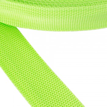 Synthetic narrow fabric, webbing tape, trimming 40mm width and Lime Green Color