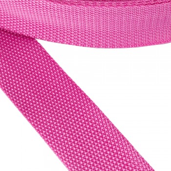 Synthetic narrow fabric, webbing tape, trimming in 40mm width and Magenta Color