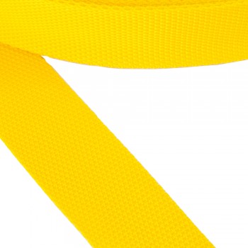 Synthetic  narrow fabric, webbing tape, trimming in 40mm width and Yellow Color