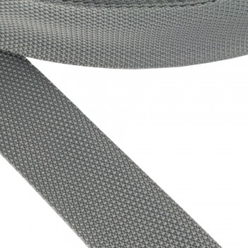 Synthetic narrow fabric, webbing tape, trimming in 30mm width and Grey Color
