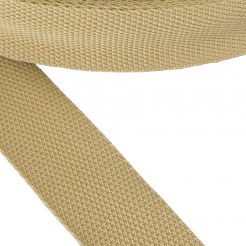 Synthetic narrow fabric, webbing tape, trimming in 40mm width and Beige Color