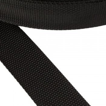 Synthetic  narrow fabric, webbing tape, trimming in 40mm width and Black Color