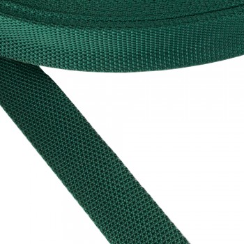 Polyester narrow fabric, webbing tape, trimming 40 mm width and Cypress Green Color