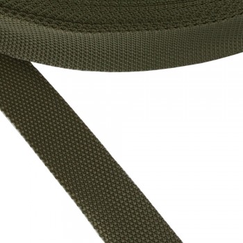 Synthetic narrow fabric, webbing tape, trimming Strap Synthetic Soft Khaki Color 30 mm Thickness 1 mm