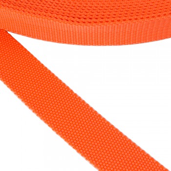 Synthetic belt, narrow fabric, webbing tape in 30mm width and Orange Color
