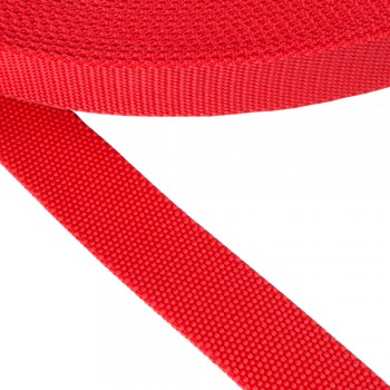 Synthetic, belt, narrow fabric, webbing tape in 30mm width and Red Color