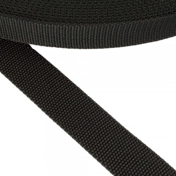 Synthetic  belt, narrow fabric, webbing tape in 30mm width and Black Color