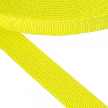Synthetic  narrow fabric, webbing tape 30mm width and Fluorescent Yellow Color