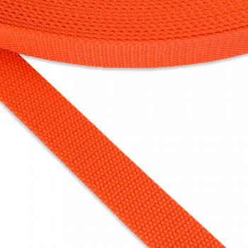 Synthetic  belt, narrow fabric, webbing tape in 25mm width and Orange Color