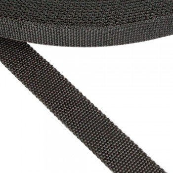 Synthetic  belt, narrow fabric, webbing tape in 25mm width and Black Color