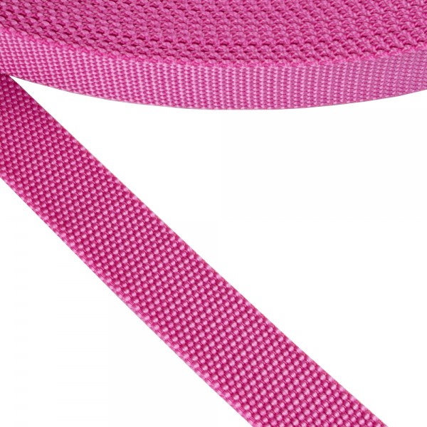 Synthetic  belt, narrow fabric, webbing tape in 25mm width and Magenta Color