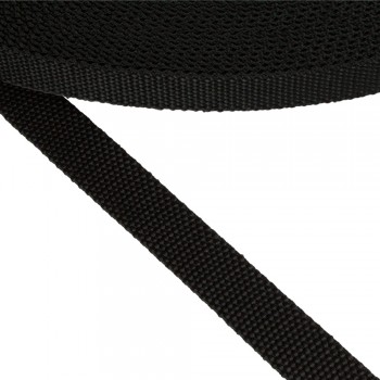 Synthetic  narrow fabric, webbing tape, trimming in 20mm width and Black Color