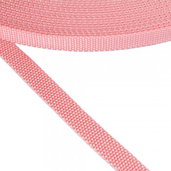 Synthetic narrow fabric, webbing tape, trimming in 15mm width and Pink Color