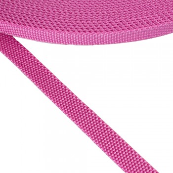 Synthetic narrow fabric, webbing tape, Strap Synthetic Hard Fuchsia Color 15 mm Thickness 2,5 mm