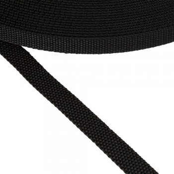 Synthetic narrow fabric, webbing tape, trimming in 10mm width and Black Color