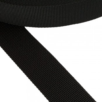 Stiff belt, narrow fabric, webbing tape in 40mm width and Black Color