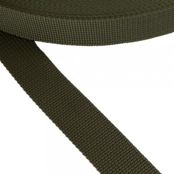 Stiff belt, narrow fabric, webbing tape in 30mm width and Khaki Color