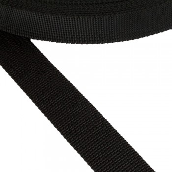 Stiff belt, narrow fabric, webbing tape in 30mm width and Black Color