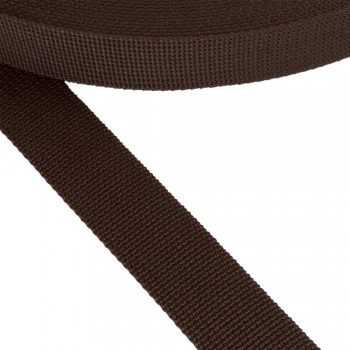 Stiff belt, narrow fabric, webbing tape in 30mm width and Brown Color