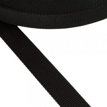 Stiff belt, narrow fabric, webbing tape in 25mm width and Black Color