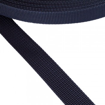 Stiff belt, narrow fabric, webbing tape in 25mm width and Dark Blue Color
