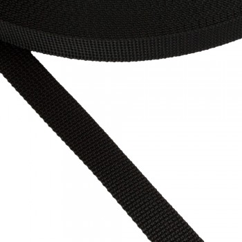 Stiff belt, harness, narrow fabric, webbing tape in 20mm width and Black Color