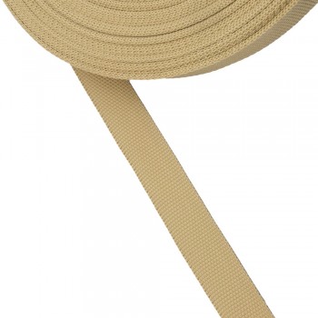 Trimming, webbing tape synthetic 22mm width in beige color