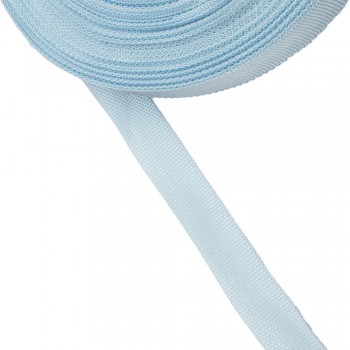 Trimming, webbing tape Synthetic Soft light blue 22mm Thickness 0.7 mm