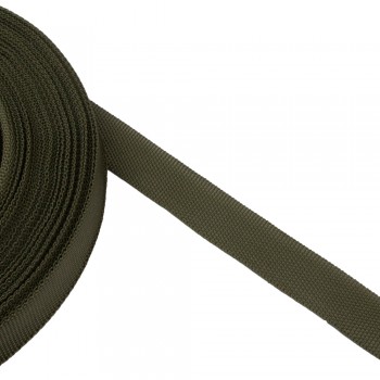  Trimming, webbing tape synthetic 22mm width in khaki color