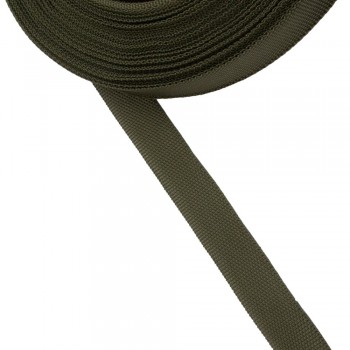  Trimming, webbing tape synthetic 22mm width in khaki color