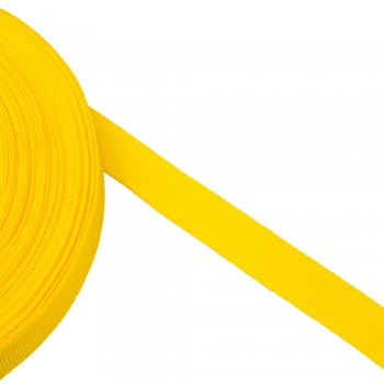 Trimming, webbing tape synthetic 22mm width in yellow color