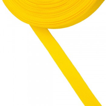 Trimming, webbing tape synthetic 22mm width in yellow color